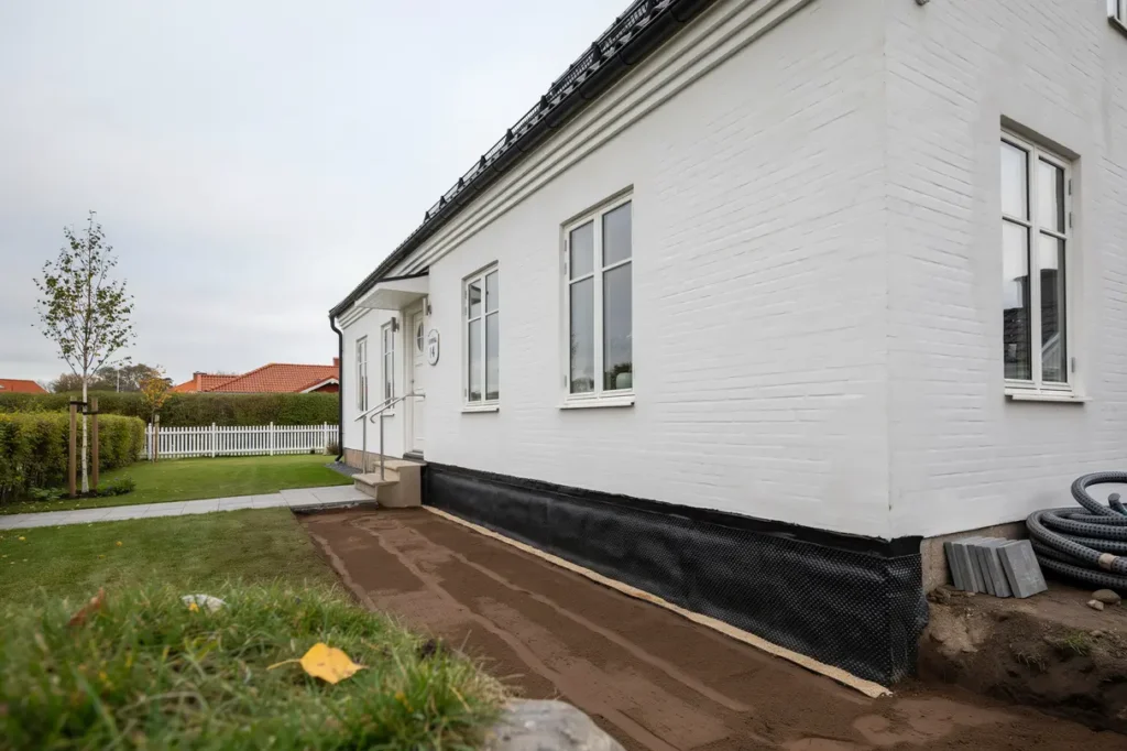dr nering och isolering av k llargrund vid villa i bj rred lomma